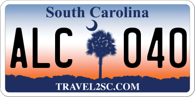 SC license plate ALC040