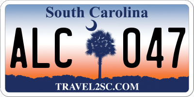 SC license plate ALC047