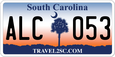 SC license plate ALC053