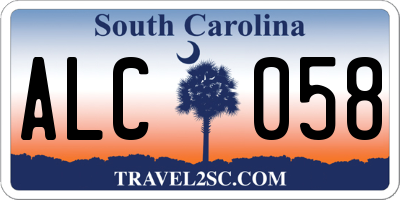 SC license plate ALC058