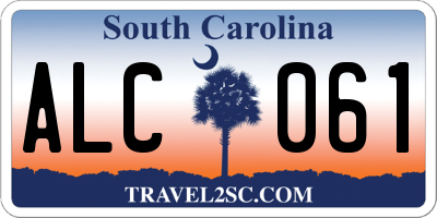 SC license plate ALC061