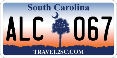 SC license plate ALC067