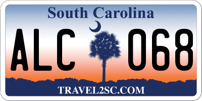 SC license plate ALC068