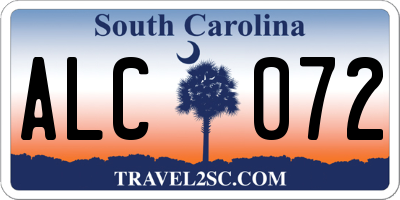 SC license plate ALC072