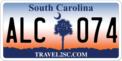 SC license plate ALC074