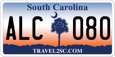 SC license plate ALC080