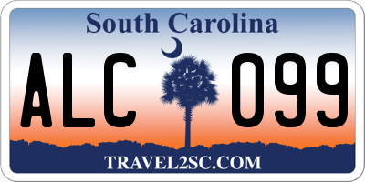 SC license plate ALC099