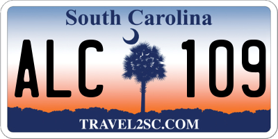 SC license plate ALC109