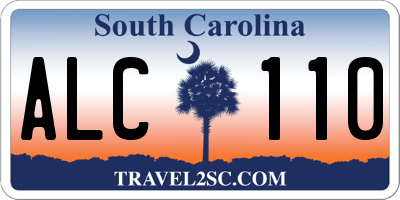 SC license plate ALC110