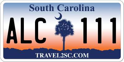 SC license plate ALC111