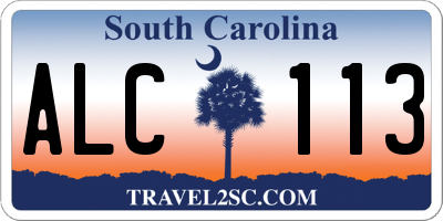 SC license plate ALC113