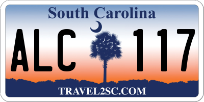 SC license plate ALC117
