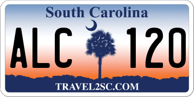 SC license plate ALC120
