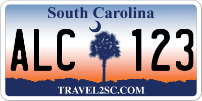 SC license plate ALC123