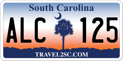 SC license plate ALC125