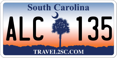 SC license plate ALC135