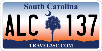 SC license plate ALC137