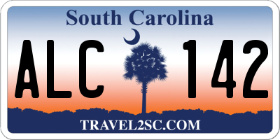 SC license plate ALC142
