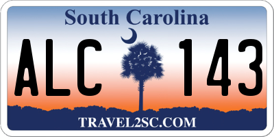 SC license plate ALC143