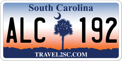 SC license plate ALC192