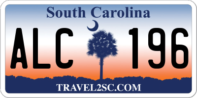 SC license plate ALC196