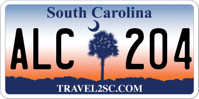 SC license plate ALC204