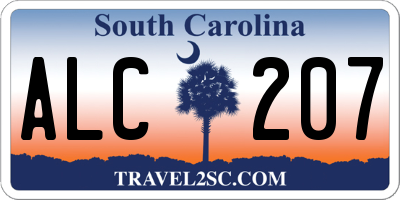SC license plate ALC207