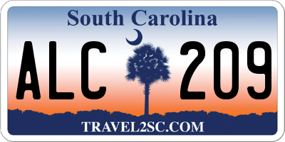 SC license plate ALC209