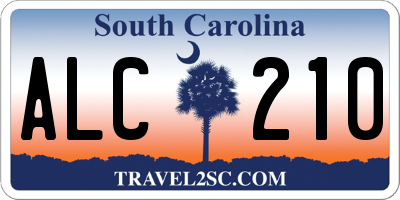 SC license plate ALC210
