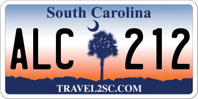 SC license plate ALC212