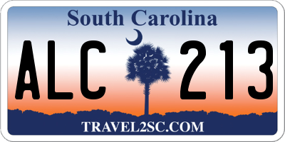 SC license plate ALC213