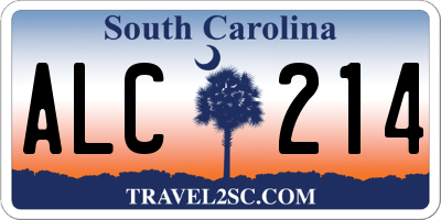 SC license plate ALC214