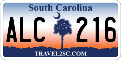 SC license plate ALC216