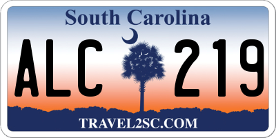 SC license plate ALC219