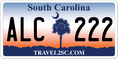 SC license plate ALC222