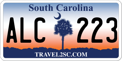 SC license plate ALC223