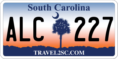 SC license plate ALC227