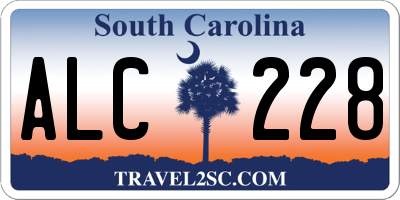 SC license plate ALC228