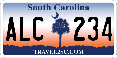 SC license plate ALC234