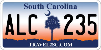 SC license plate ALC235