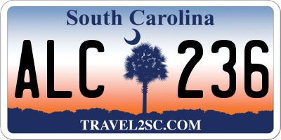 SC license plate ALC236