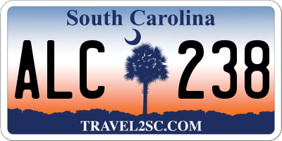 SC license plate ALC238