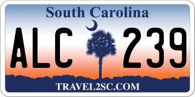 SC license plate ALC239