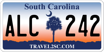 SC license plate ALC242