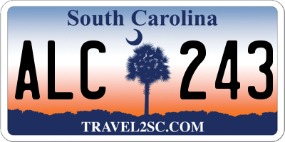 SC license plate ALC243