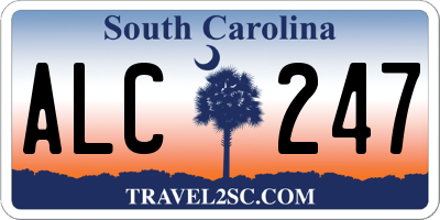 SC license plate ALC247