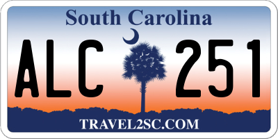 SC license plate ALC251
