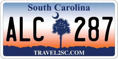 SC license plate ALC287