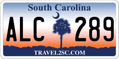 SC license plate ALC289