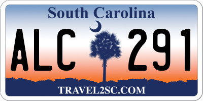 SC license plate ALC291